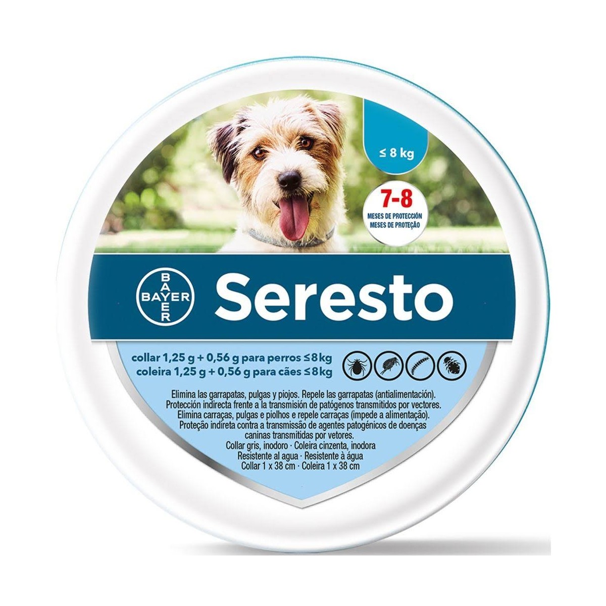 seresto collar antiparasitario perros 8 kg 70 cm
