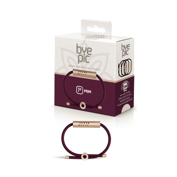 ByePic pulsera citronela cordón color granate