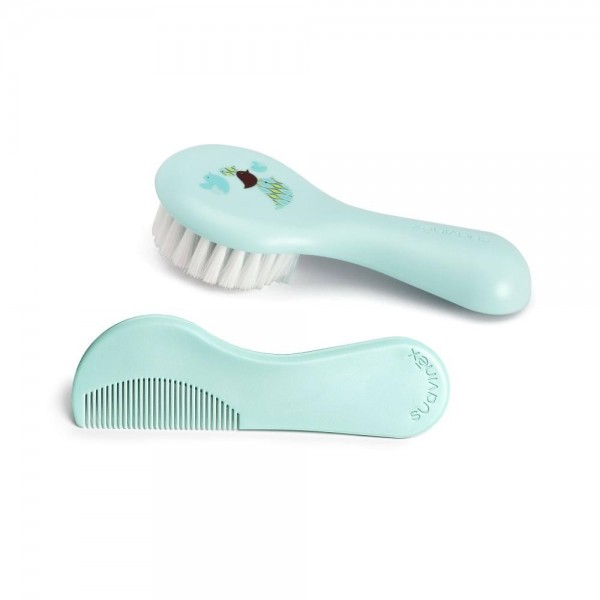 suavinex set cepillo y peine azul