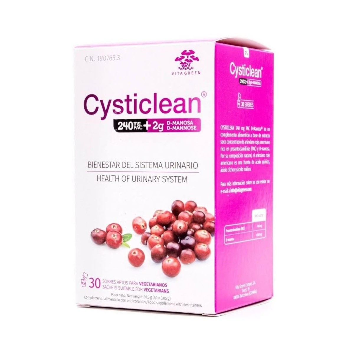 cysticlean d manosa 30 sobres